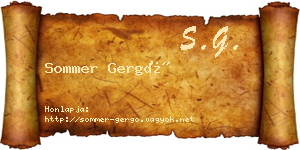Sommer Gergő névjegykártya